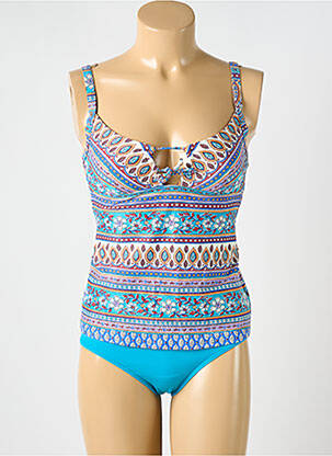 Tankini effet matière satinée bleu OLYMPIA femme