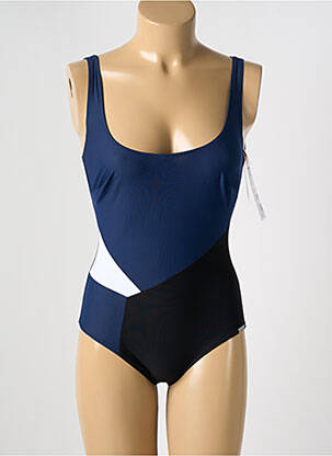 Maillot de bain 1 pièce effet matière satinée bleu CHARMLINE femme
