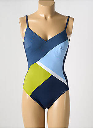 Maillot de bain 1 pièce stretch bleu LIDEA femme