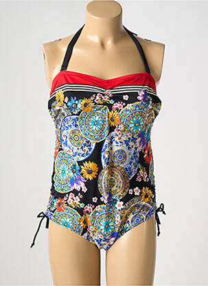 Maillot de bain 1 pièce bretelles élastiquées amovibles noir !OHO! femme