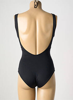 Maillot de bain 1 pièce effet matière satinée haut triangles noir DOLLY & JANE femme