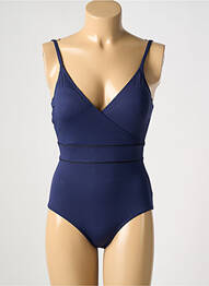 Maillot de bain 1 pièce effet matière satinée haut soutien-gorge moulé bleu SIMONE PERELE femme