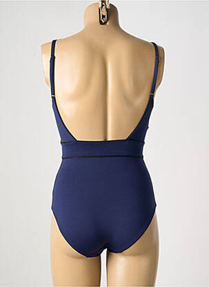Maillot de bain 1 pièce effet matière satinée haut soutien-gorge moulé bleu SIMONE PERELE femme