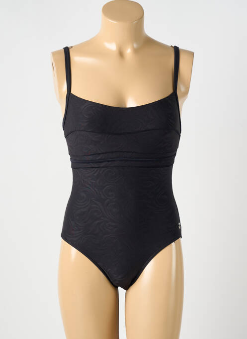 Maillot de bain 1 pièce effet matière satinée noir OCEAN WEAR femme