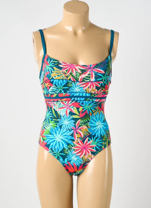 Maillot de bain 1 pièce effet matière satinée bleu OCEAN WEAR femme
