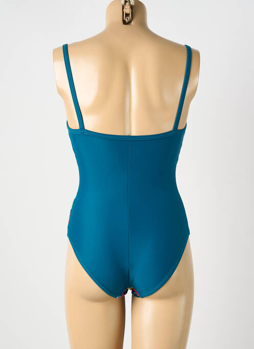 Maillot de bain 1 pièce effet matière satinée bleu OCEAN WEAR femme