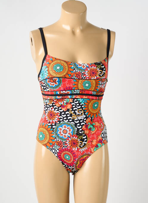 Maillot de bain 1 pièce effet matière satinée orange OCEAN WEAR femme