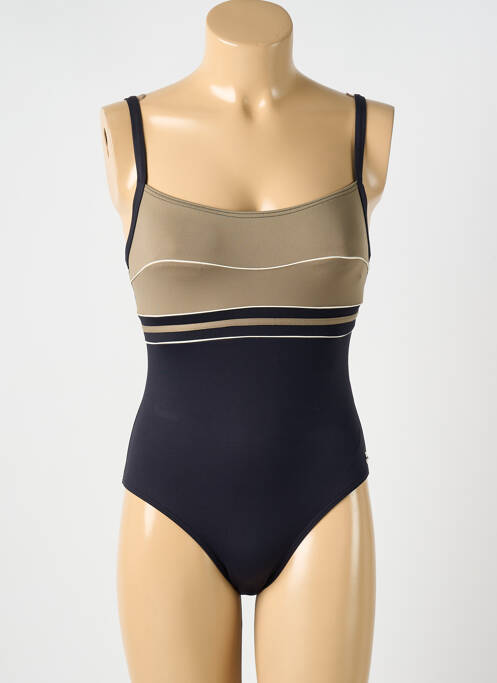 Maillot de bain 1 pièce effet matière satinée bleu OCEAN WEAR femme
