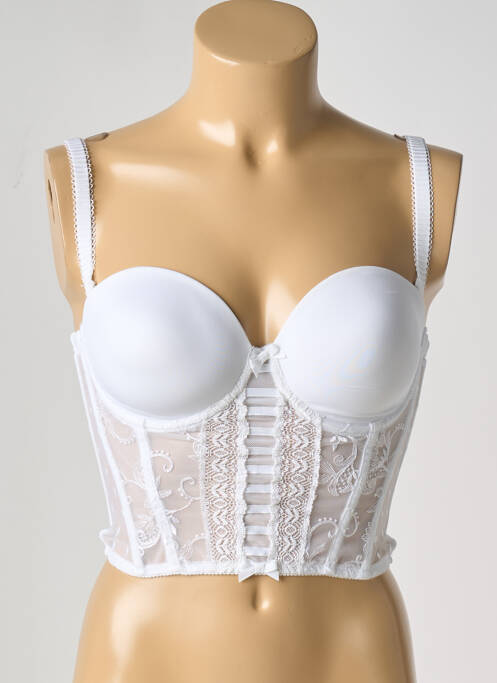 Corset tissage tulle blanc LOU femme