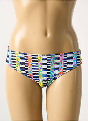 Bas de maillot de bain imprimé fantaisie culotte bleu FREYA femme