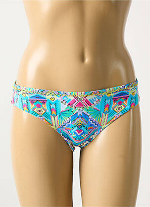 Bas de maillot de bain imprimé fantaisie culotte bleu FREYA femme