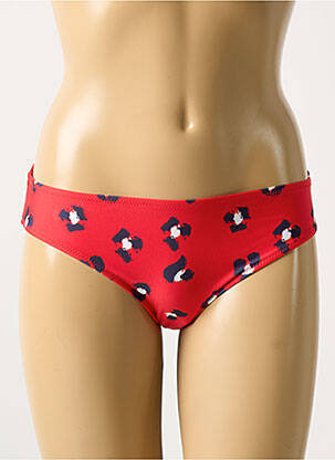 Bas de maillot de bain effet matière satinée culotte rouge FREYA femme