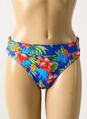 Bas de maillot de bain imprimé tie and dye culotte bleu FREYA femme