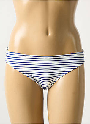 Bas de maillot de bain imprimé rayures culotte bleu FREYA femme