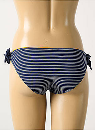 Bas de maillot de bain fermeture liens à nouer bikini bleu LIVIA femme