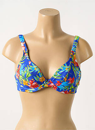 Haut de maillot de bain stretch haut soutien-gorge emboitant bleu FREYA femme