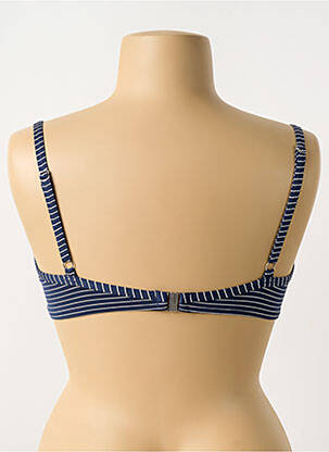 Haut de maillot de bain stretch haut soutien-gorge emboitant bleu LIVIA femme