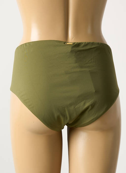 Bas de maillot de bain effet matière satinée culotte vert LIVIA femme