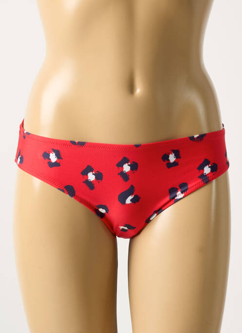 Bas de maillot de bain effet matière satinée culotte rouge FREYA femme