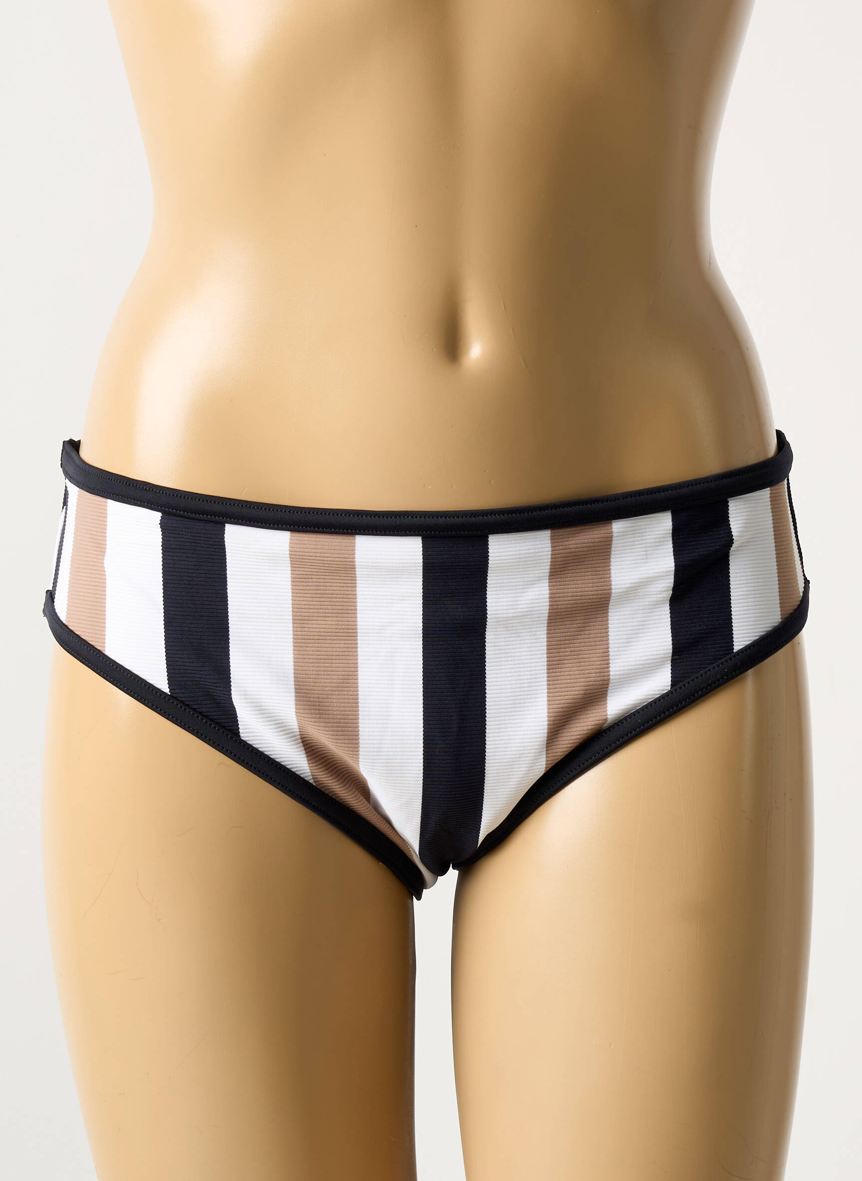 Bas de maillot de bain effet matière satinée culotte noir FREYA femme
