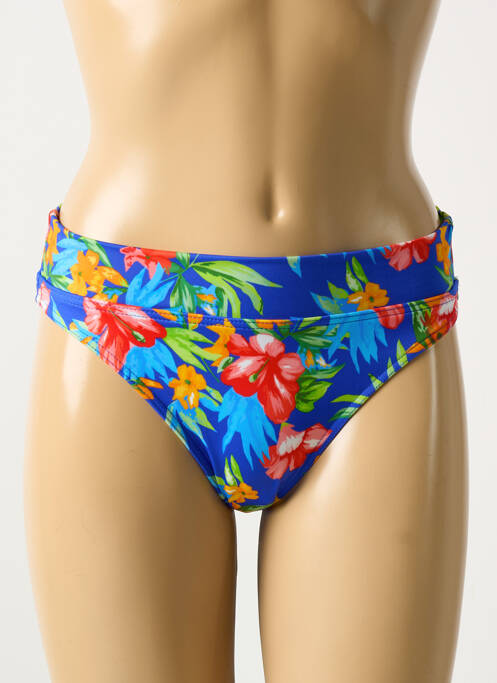 Bas de maillot de bain imprimé tie and dye culotte bleu FREYA femme