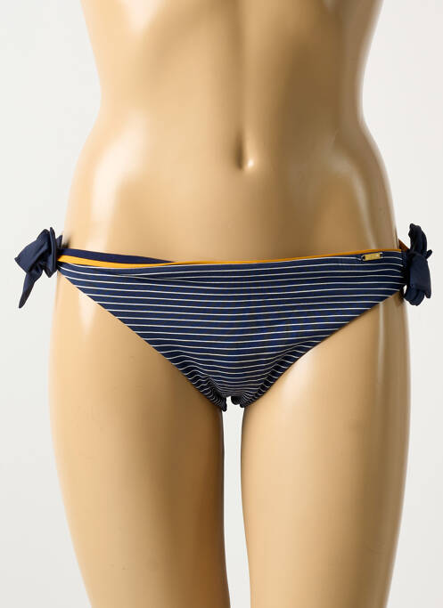 Bas de maillot de bain imprimé rayures bikini bleu LIVIA femme