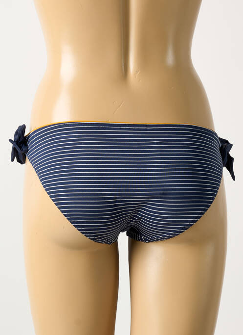 Bas de maillot de bain imprimé rayures bikini bleu LIVIA femme