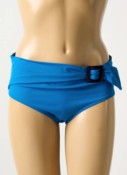 Bas de maillot de bain effet matière satinée culotte bleu SIMONE PERELE femme