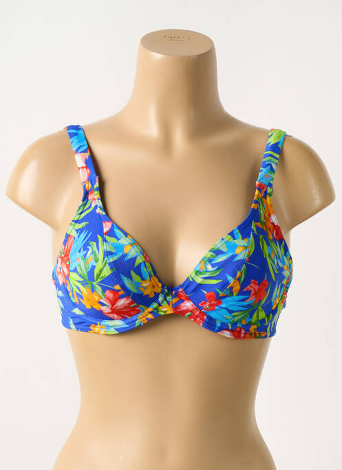 Haut de maillot de bain stretch haut soutien-gorge emboitant bleu FREYA femme
