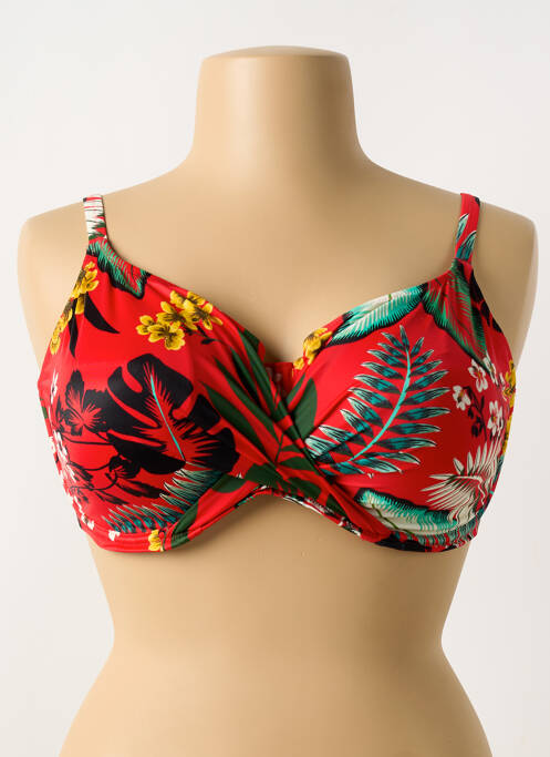 Haut de maillot de bain stretch haut soutien-gorge emboitant rouge FANTASIE femme