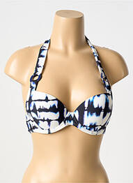 Haut de maillot de bain bretelles élastiquées haut soutien-gorge push-up bleu AUBADE femme