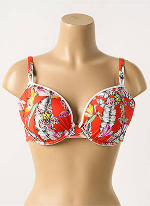 Haut de maillot de bain stretch haut triangles rouge FREYA femme