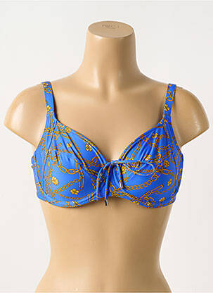 Haut de maillot de bain stretch haut soutien-gorge emboitant bleu PRIMADONNA femme