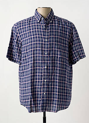 Chemise manches courtes poches bleu EDEN PARK homme