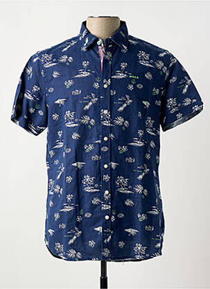 Chemise manches courtes imprimé tie and dye bleu N.Z.A NEW ZEALAND homme
