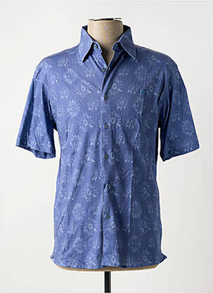 Chemise manches courtes coupe cintrée bleu SERGE BLANCO homme