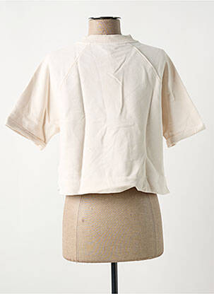 Sweat-shirt broderie manches courtes beige TOMMY HILFIGER femme