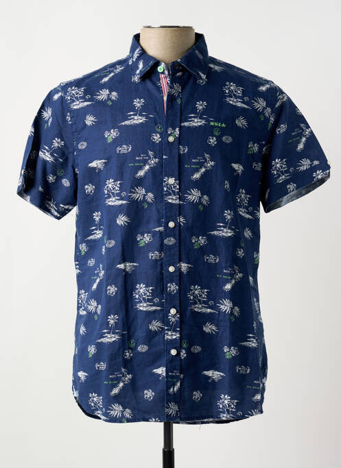 Chemise manches courtes bleu N.Z.A NEW ZEALAND pour homme