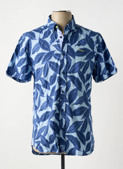 Chemise manches courtes bleu N.Z.A NEW ZEALAND pour homme