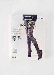 Collants imprimé fantaisie noir SOLIDEA femme