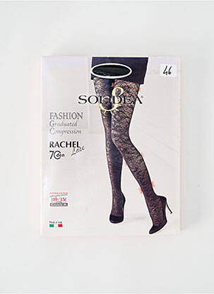 Collants imprimé fantaisie noir SOLIDEA femme