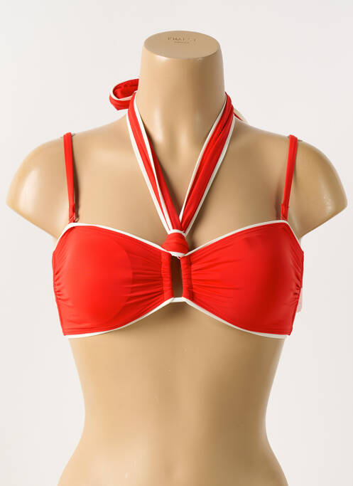 Haut de maillot de bain stretch haut soutien-gorge avec mousse de rembourrage amovible rouge AUBADE femme