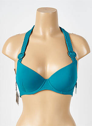 Haut de maillot de bain stretch haut soutien-gorge moulé bleu AUBADE femme