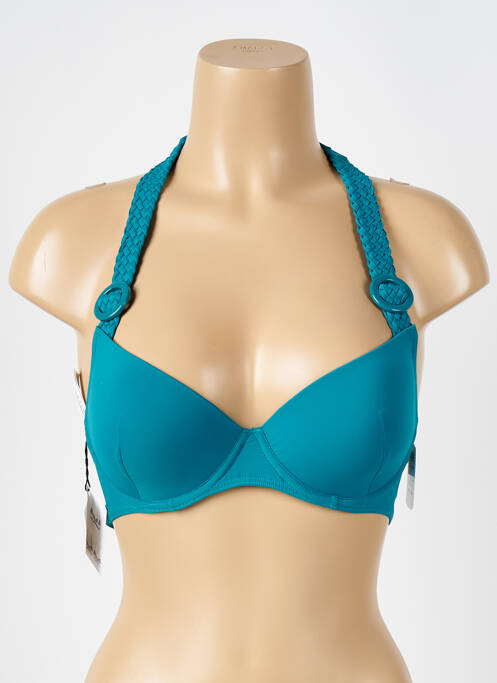 Haut de maillot de bain stretch haut soutien-gorge moulé bleu AUBADE femme