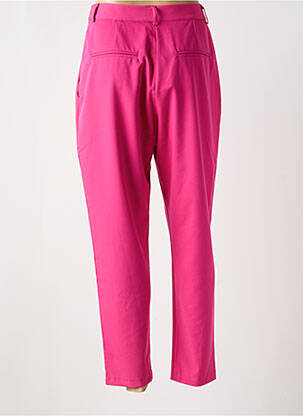 Pantalon chino fermeture zippée sous rabat boutonné taille haute rose BANDITAS FROM MARSEILLE femme