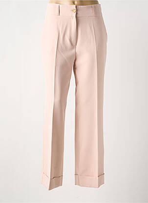 Pantalon droit tissage crêpe taille haute rose LES ACOLYTES femme