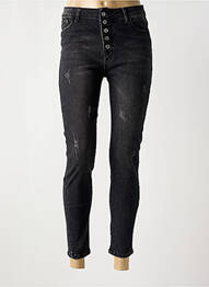 Jeans skinny effet usé délavé taille haute noir JEANS WEAR femme