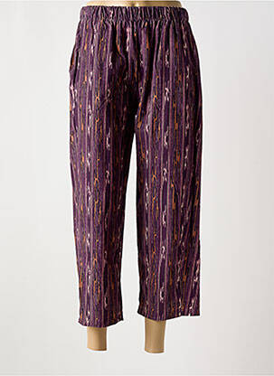 Pantalon 7/8 taille élastique taille normale violet JOHANNA PARIS femme