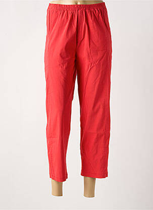 Pantalon 7/8 taille élastique taille normale rouge KAKIE femme