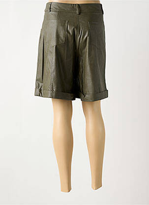 Short tissage simili-cuir taille haute vert BANDITAS FROM MARSEILLE femme
